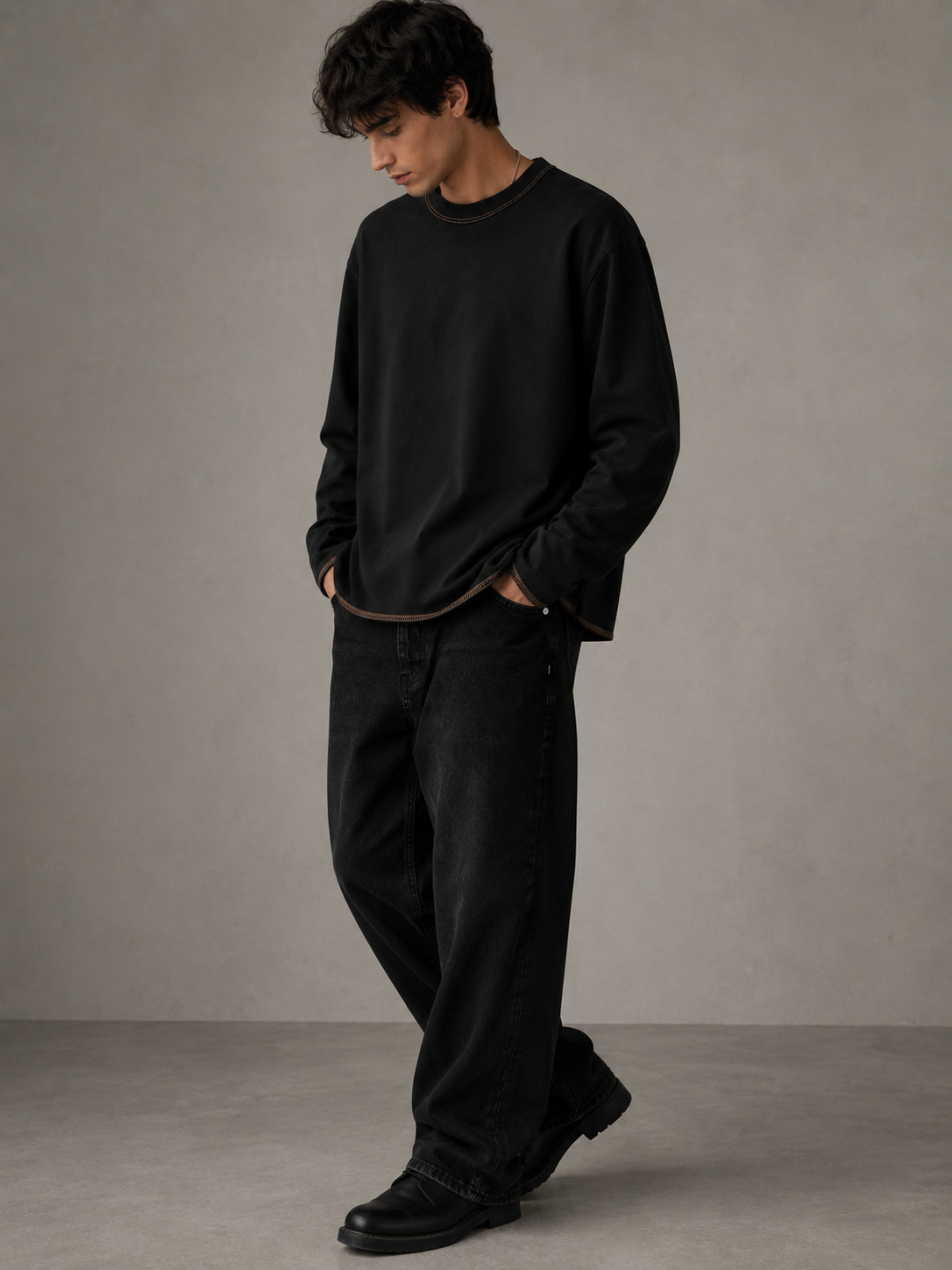 Raw Hem Long Sleeve