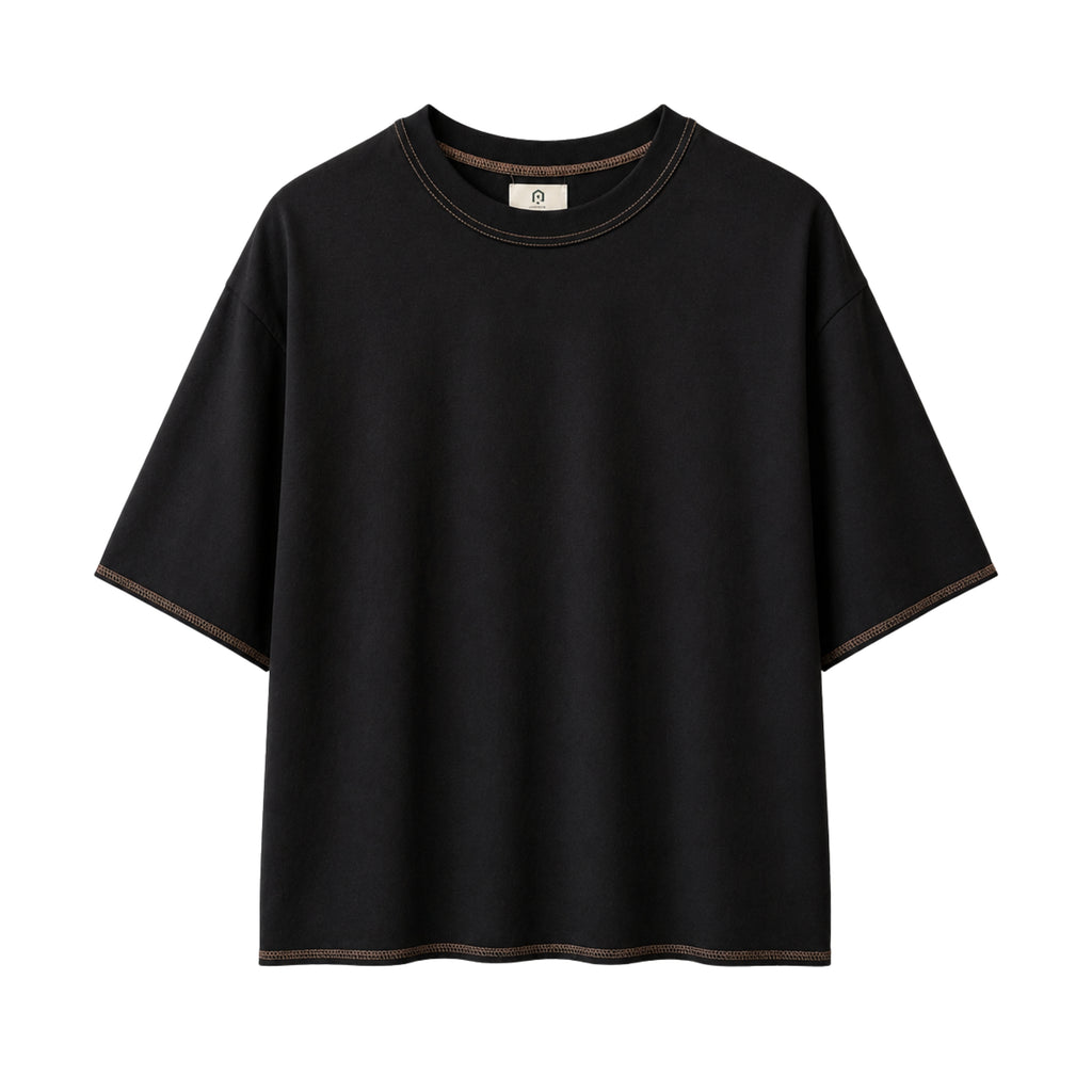 Raw Hem Cropped Boxy Tee