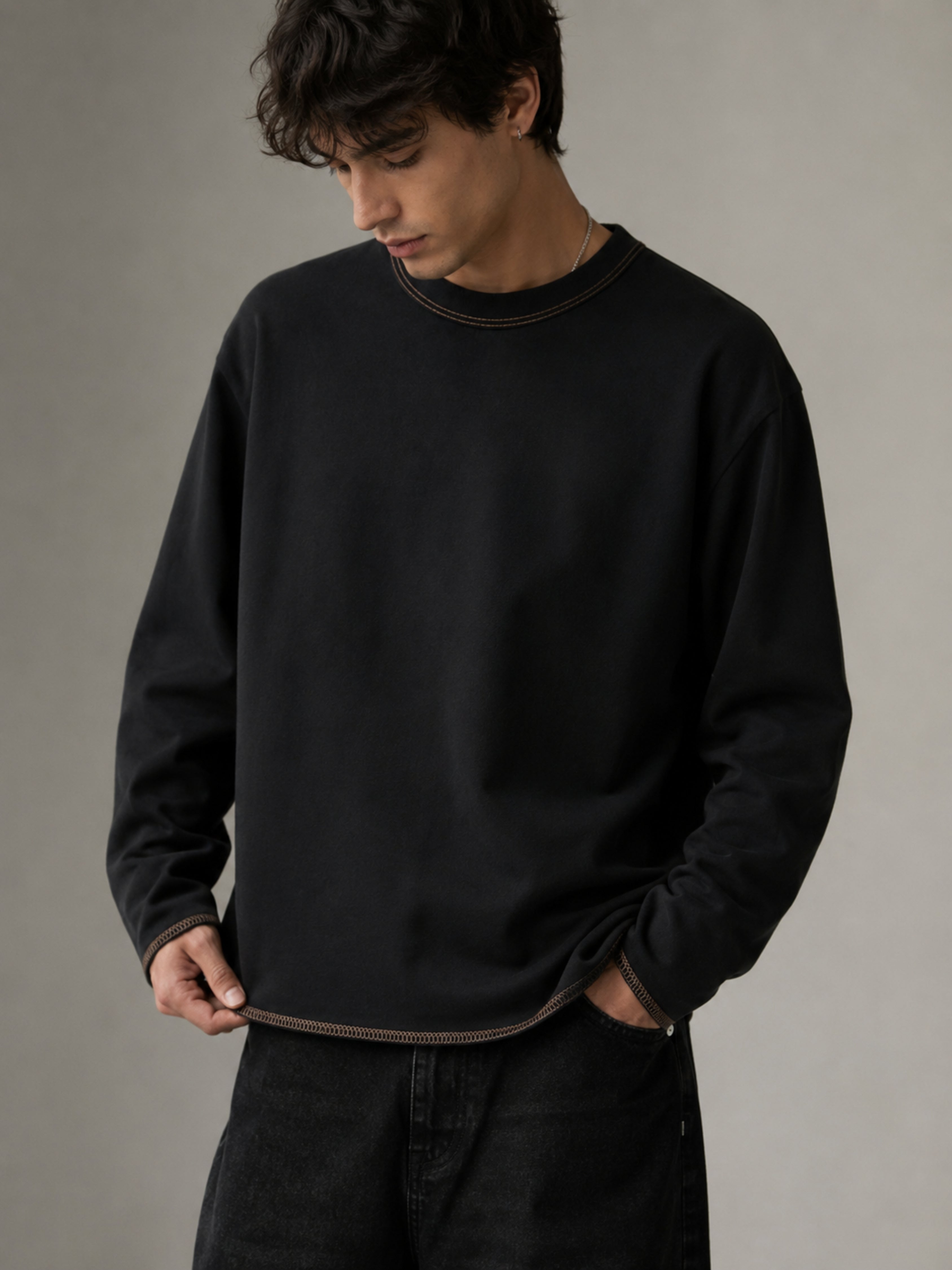 Raw Hem Long Sleeve