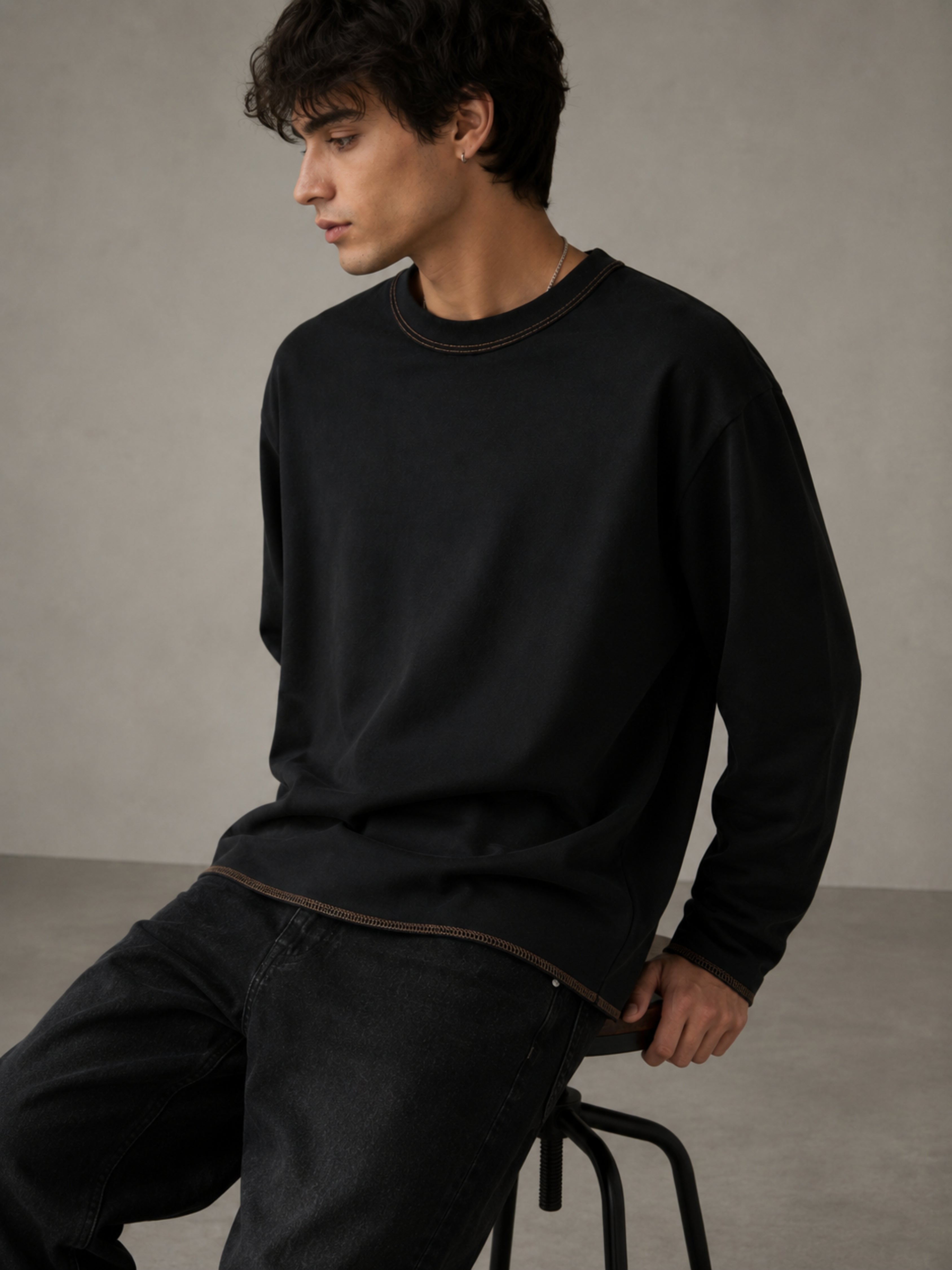 Raw Hem Long Sleeve